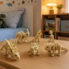 Kit 6 Dinossauros Esqueleto Flexíveis Articulados Brinquedo Criativo Infantil