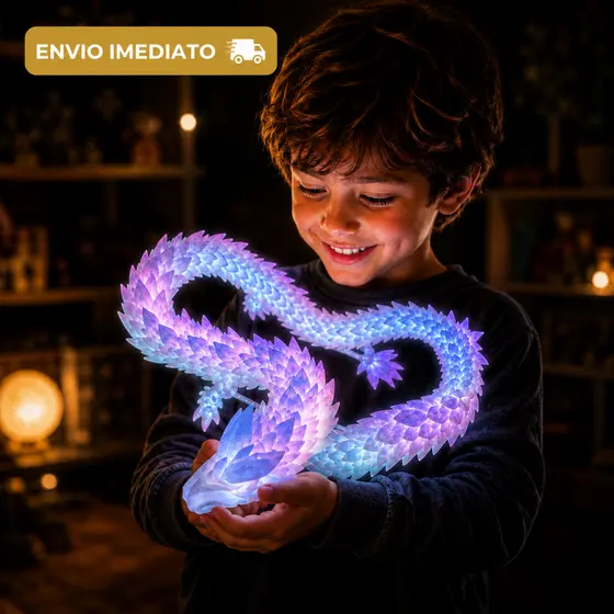 50 cm Dragão Luminoso Articulado Simulação Móvel Brinquedo Ornamento De Mesa