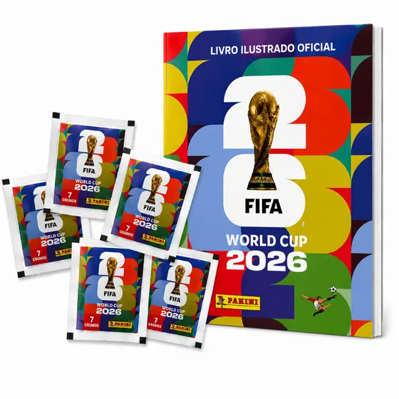 Álbum Oficial FIFA 2026 Capa Brochura Figurinhas Panini Kit Completo Copa do Mundo 2026