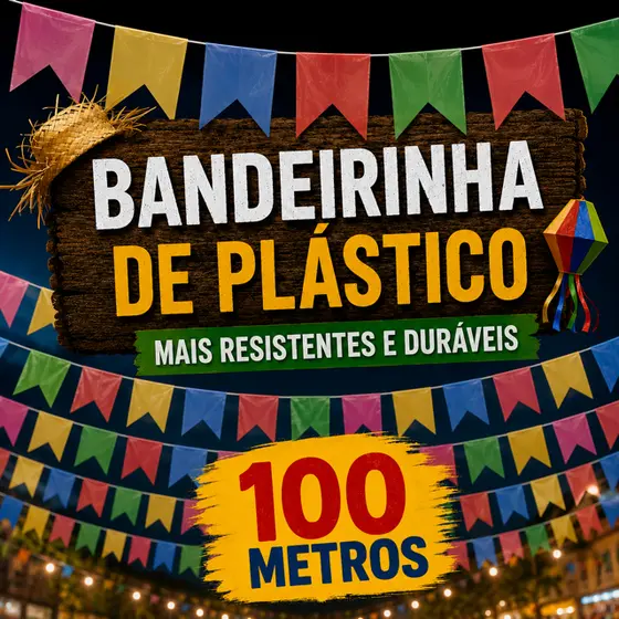 Bandeirinha Festa Junina De Plástico Colorida Varal Decorativo 20m 30m 50m 100m Resistente