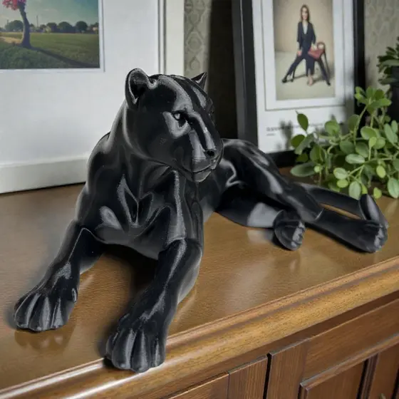 Decoração Estatua Pantera Negra Decorativa Impressão 3D Luxo Sala Quarto Escritório