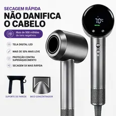Secador De Cabelo 220V Alta Velocidade Secador íons negativos Profissional | 500 Milhões de Íons para Salão