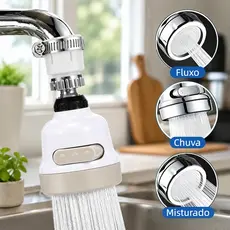 OTIMOA Bico Adaptador de Torneira Universal Giratório 360° 3 Jatos Reguláveis Para Cozinha Envio Local