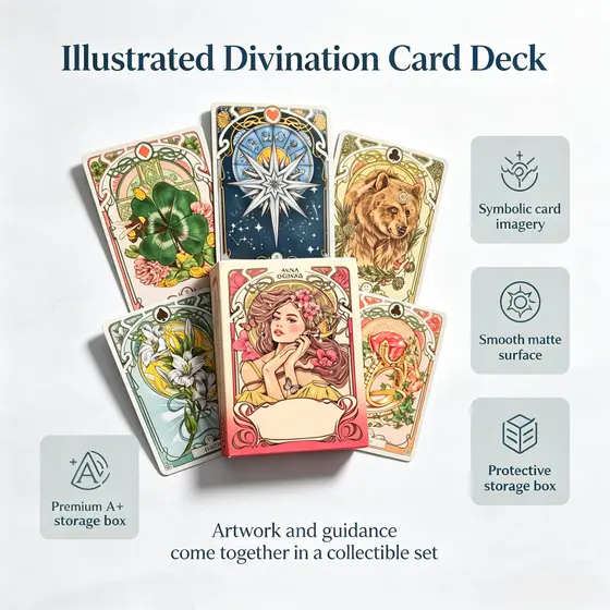 Tarot Romantic Lenormand Oracle Cards 9*6cm Floral Motifs of The Art Nouveau Style 37 Pcs (with 1 Special Card) P01