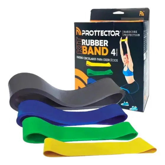 Kit 4 Elásticos Mini Rubber Band Prottector Tensão Muscular