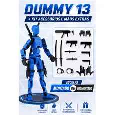 Dummy 13 com Kit acessórios e mãos extras - Boneco Articulado - Action Figure - Quebra-Cabeça - Impressão 3D