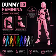 Dummy 13 Feminina Montado | Boneco Articulado | Action Figure | Coleção | Geek | Miniatura | Presente criativo