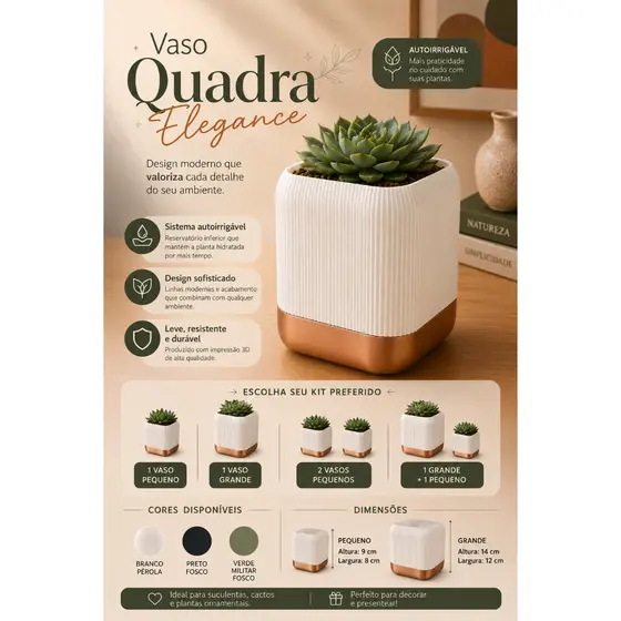 Vaso de Planta Autoirrigável / Vaso para Suculenta / Vaso Decorativo / Impressão 3D