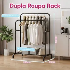 Arara de Roupas De Camada Dupla Suporta Pendurar Roupas e Secar Itens Pequenos Organização Guarda Roupa