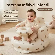 Sofá Infantil Inflável Pressione o Assento Inflável Para Bebê+Bandeja Presentes de Natal