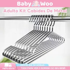 10/20PCS Cabide Aço Inoxidável Adulto Cromado Organização Guarda Roupa