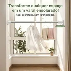 SEM FUROS Varão De Cortina Extensível Ajustável Universal Para Caixa Banheiro Multiuso
