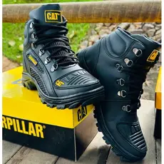 Bota Coturno Caterpillar Alaska Militar Couro Masculino Palmilha de Gel