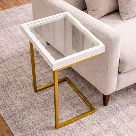 Mesa Apoio Lateral Luxo Canto Sofá Espelho 4774