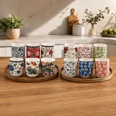 CANECA CERÂMICA S/ ALÇA FLORAL