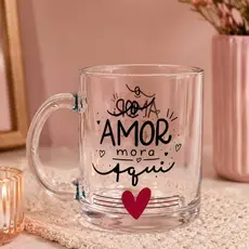 CANECA DE VIDRO 350ML AMOR