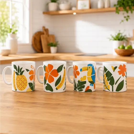CANECA CERAMICA 310ML BOTÂNICA