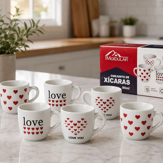 XICARA CERAMICA AMOR C/6 90ML