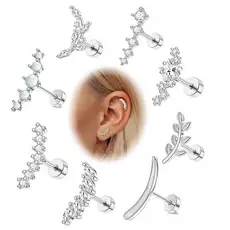 1 Peça Piercing Orelha Aço inox Tragus Cartilagem Zircão Oferece uma variedade de estilos