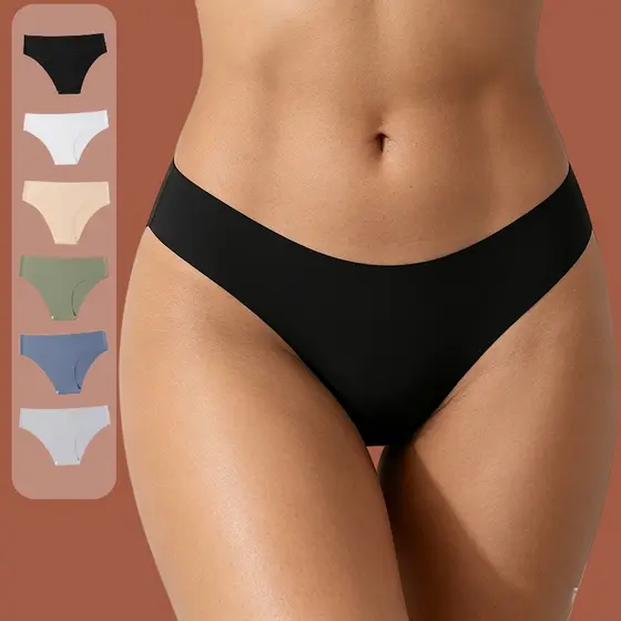 Kit 3/6/12 Calcinha Feminina Sem Costura Invisível Microfibra Confortável 6 Cores