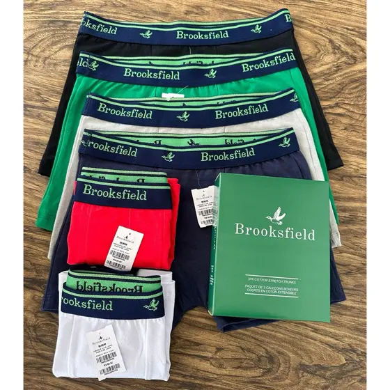 Kit 5 Cuecas Boxer Brooksfield Algodão – Conforto Premium Masculina M G GG Sortidas.