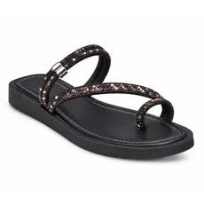 Sand谩lia Rasteirinha Feminina Luxo Brilho Strass Super Confort谩vel Ideal Passeios e Festas Casual