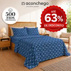 Kit Lençol 4 Peças Elastico 500 fios Micropercal Toque de Seda 3 Peças Estampado Casal Queen King