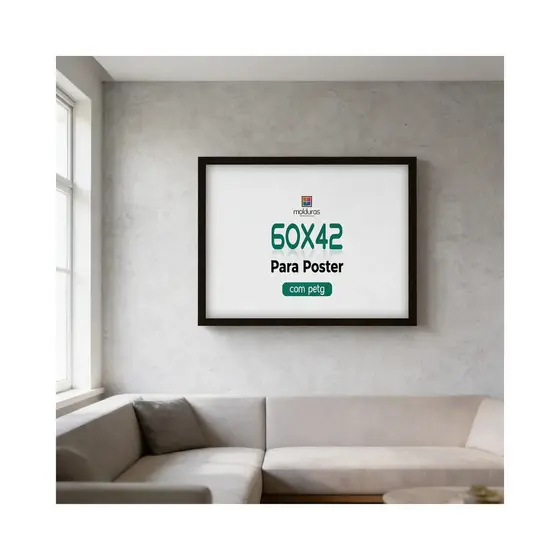 Moldura A2 60x42 Para Quadro Poster C/ Petg Melhor Qualidade