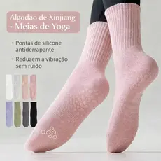 MODA Meias De Ioga Antiderrapantes Profissionais Femininas Fitness Listradas Respiráveis De Cano Médio Para Pilates NOVA