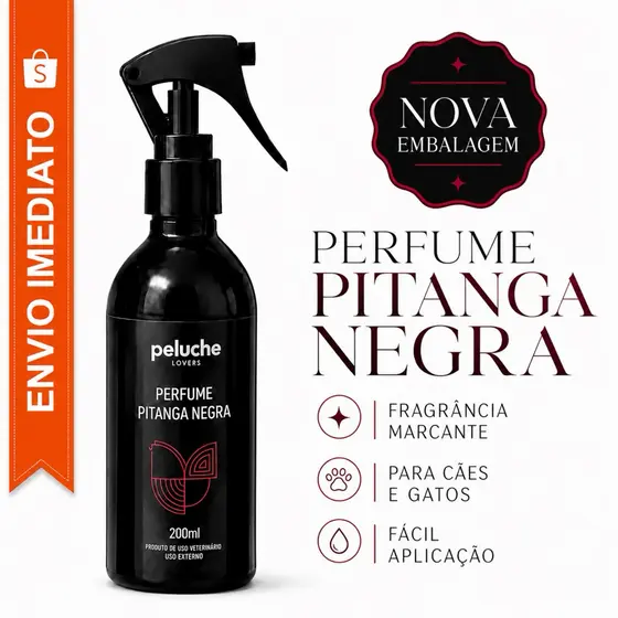Perfume de Pitanga Negra Pet Peluche Lovers 200ml para Cachorro e Gato – Máxima Fixação