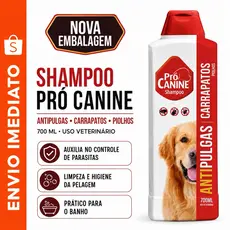 Shampoo Pró Canine Antipulgas e Carrapatos 500ml para Cachorro e Gato