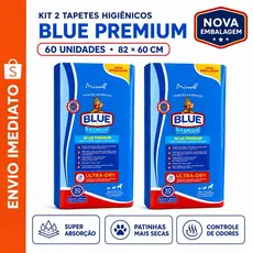 Tapete Higiênico para Cachorro Blue Premium Ultra Dry 82x60cm Antivazamento