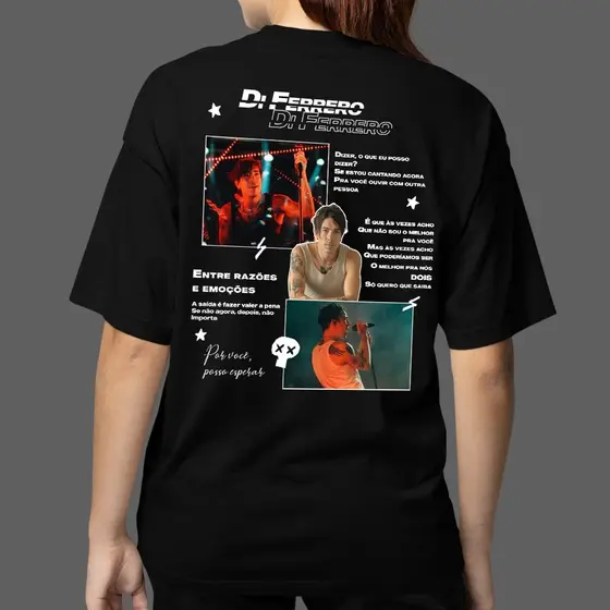 Camiseta Oversized Unissex Di Ferrero Emo Rock Entre Razões e Emoções NXZero 2000