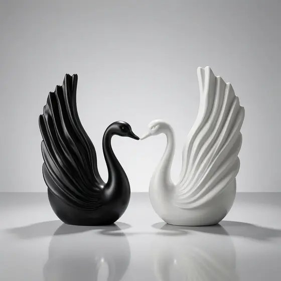 Casal de Cisnes Minimalista, Moderno e Sofisticado Perfeito para seu Lar