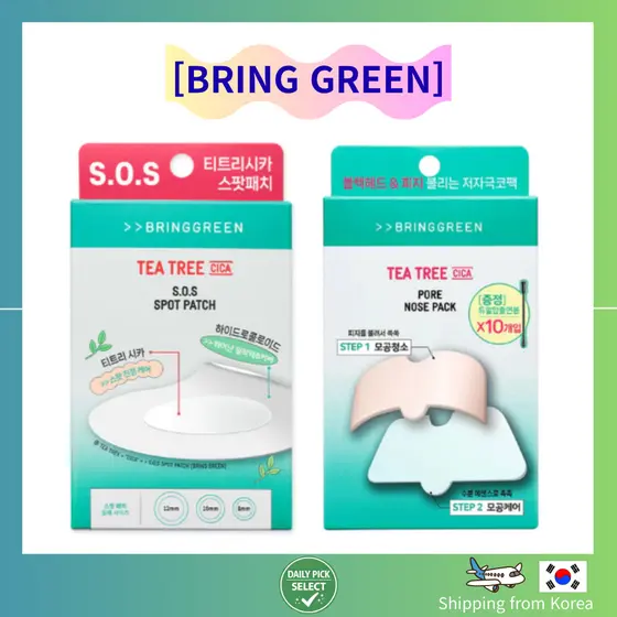 [BRING GREEN] Tea Tree Cica SOS Spot Patch Coreano Cuidados Com A Pele