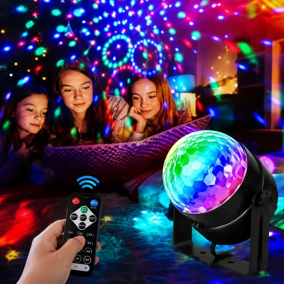 Luminária Globo Mini Rotativo Rgb Led Light Luzes Giratórias