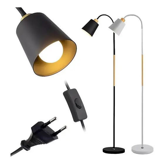 Luminária de Chão Pedestal Flexível – Abajur Articulado para Sala ou Quarto