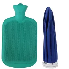 Kit Bolsa De Água Quente Borracha E De Gelo Pano Médio