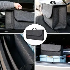 Bolsa De Armazenamento De Ferramentas De Carro Em Feltro Para O Porta-Malas Do Carro Sedan Hatch SUV Dobrável