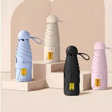 Guarda-Chuva Mini Capsula 5 Dobras - Para Sol e Chuva, Várias Cores