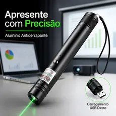 Caneta Apontador Laser Verde Recarregável USB Direto Alumínio Multi Efeitos Apresentação Astronomia Forte Longo Alcance
