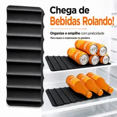 Organizador Porta Latas Garrafas Geladeira Borracha Suporte Multiuso Armário Cozinha