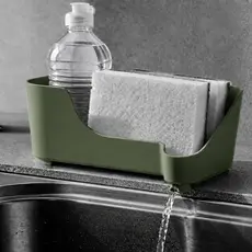 Porta Detergente Organizador De Pia Com DRENO ABRE E FECHA para Bucha Sabão Esponja e Rodinho