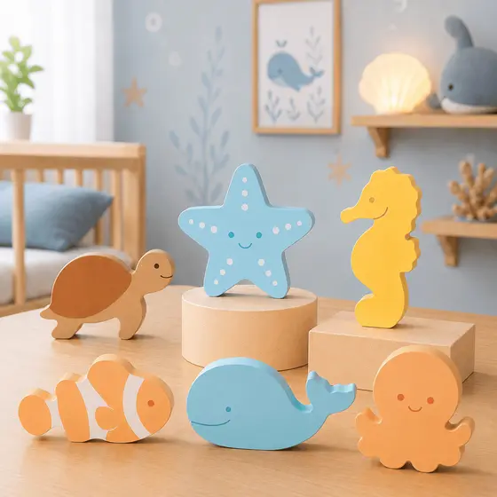 Decoração Fundo Mar Quarto Infantil Festa Aniversário Baleia Peixe Polvo Estrela Cavalo Tartaruga Marinha