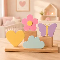 Decoração Quarto Infantil Mesa Festa Aniversario Bebê Nuvem Coração Flor Borboleta Candy Color