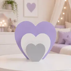 Decoração Infantil Coração Candy Color Minimalista Mesa Prateleira Quarto Infantil Bebê Menina