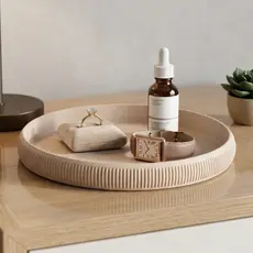 Bandeja Organizadora Japandi Redonda Multiuso Decorativa Minimalista