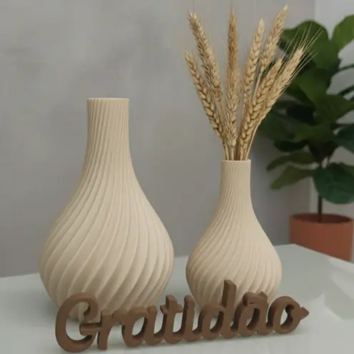 Kit 2 Vasos Decorativos Letreiro Personalizado Decoração Moderna Elegante Casa e Escritório
