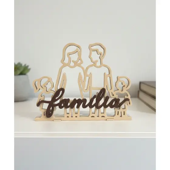 Enfeite Escultura Família Decorativa Mesa Sala Minimalista