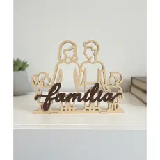 Enfeite Escultura Família Decorativa Mesa Sala Minimalista